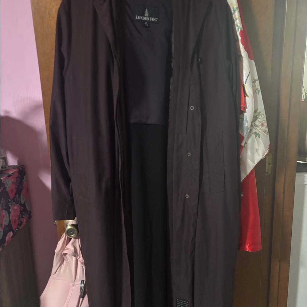 London Fog Dark Purple Coat with Black Lining